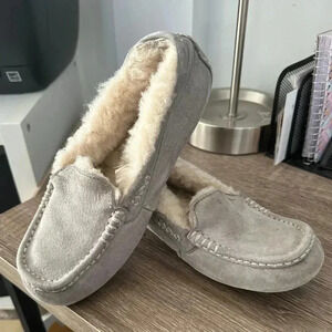 Cozy Gray Women's Moccasin Slippers
